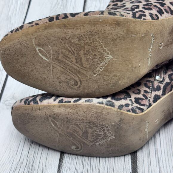 Free People Leopard Print Suede Boots Size 41 - Picture 8 of 9